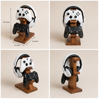 Support de manette multifonctionnel en bois fait main et écologique pour Xbox PlayStation, design rustique, rangement de table