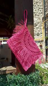 Bolso de Mano de Ganchillo de Paja Amarilla Oscura con Borlas, Bolsa de Papel Rafia, Bolso de Verano para Mujer - Product Image 4