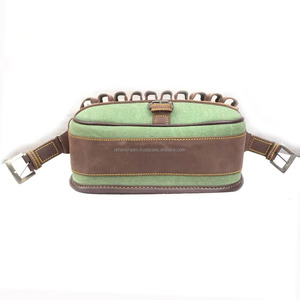 REHEXIMPEX 100% Classic Leather & <b>Canvas</b> Tactical Cartridge Holder 120 <b>Rounds</b> Capacity Customizable Speed Loader Hunting Bag - Product Image 3