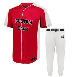 Maillot et pantalon de baseball pour hommes conception personnalisée col en V ensemble d'uniformes d'équipe nouveau style d'uniformes de baseball confortables - Product Image 1