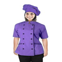 Manteau de chef à manches courtes pour femmes Fabricant de vêtements de travail de cuisine Restauration Veste de cuisine Uniformes de travail de haute qualité fabriqués en Inde