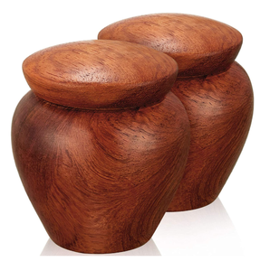 Urne funéraire en bois en forme de coeur grande | Urnes pour cendres | Urnes funéraires biodégradables en bois pour cendres d'animaux de compagnie et cendres humaines - Product Image 4