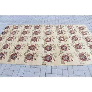 Tapis turc vintage, tapis de 5,1 x 8,9 pieds, grand tapis marocain rouge - Product Image 3