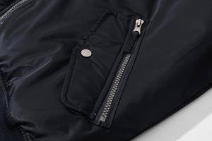 Blouson aviateur automne-hiver décontracté pour hommes, coupe-vent chaud avec fermeture éclair complète, impression en toile fine rembourrée, manteaux doublés - Product Image 4