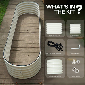 ODM Pots de fleurs galvanisés fournitures de jardin extérieur lit de jardin surélevé en métal pour légumes, fleurs, herbes boîte de jardinière en acier OEM - Product Image 5