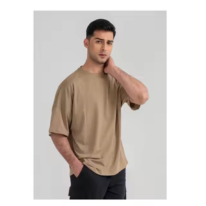 Men's Oversized Heavyweight 100% Cotton <b>Blank</b> T-Shirt Loose Fit Vintage 300g Fabric <b>Weight</b> Anti-Wrinkle Eco-Friendly - Product Image 1