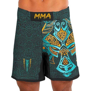 Pantalones cortos de combate MMA personalizados OEM para hombre de alta calidad recién llegados pantalones cortos de entrenamiento de boxeo con estampado de sublimación para adultos jóvenes logotipo frontal - Product Image 4