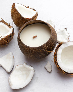 De noix de coco bougie shell naturel cire de détente bougies parfumées en gros la main personnalisable décor à la maison - Product Image 2