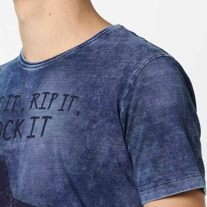 เสื้อยืดผู้ชายผ้าฝ้ายฟอกธรรมดาระบายอากาศได้ดีขนาดพลัสไซส์ - Product Image 6
