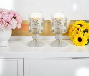 Ensemble de 2 bougeoirs en fer vintage en forme de renne pour Noël et Pâques, sans flamme, pour la décoration de la maison - Product Image 5