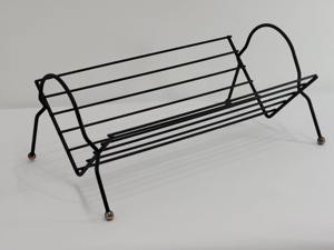 Soporte de libro de Metal de alambre de hierro estante de exhibición organizador recubierto de polvo negro decoración del hogar biblioteca Metal Craft Book Case hecho a mano - Product Image 3