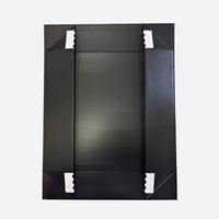 Boîte cadeau pliable en carton noir de luxe, format carré A3, peu profonde