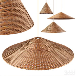 Ensemble de trois abat-jour en rotin faits à la main, écologiques, en osier et en bambou, luminaire suspendu pour plafond, décoration d'intérieur, style moderne - Product Image 2