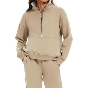 Chándales deportivos informales de alta calidad para mujer, Material polar con logotipo impreso para la temporada de invierno, conjunto de chándal - Product Image 6