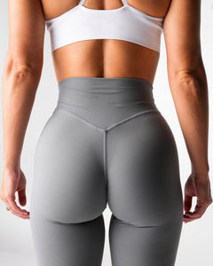 Custom Charcoal Effortless Flare <b>Leggings</b> Figure Flattering Hip Seam High Waist Knitted Anti-Bacterial Breathable Active Wear - Product Image 2