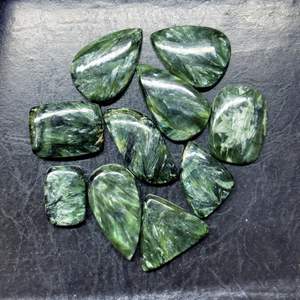 Lote de 10 Uds. De piedras preciosas de serafinita Natural, cabujones de alta calidad, piedras preciosas sueltas de serafinita para joyería 191Cts - Product Image 1