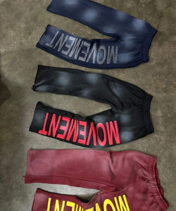 ชุดเซ็ตแทรคสูทสตรีทแวร์ผู้ชายสำหรับฤดูหนาว ผ้าฟลีซคุณภาพสูง ปักลายแบบ Heavy Weight Distress พร้อมกางเกงขายาวและเสื้อฮู้ด แห้งเร็ว - Product Image 3