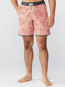 Shorts de sport personnalisés à imprimé floral rose avec bordure noire, tissu respirant léger à séchage rapide pour hommes, pour la salle de sport ou la plage - Product Image 2