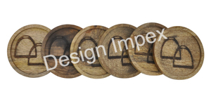 Dessous de verre en bois écologiques vente chaude sous-verres équestres et table présentoir de bureau tapis et tampons en bois tasse napperons en verre - Product Image 5