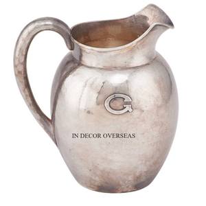 Designer de fleurs et de feuilles en aluminium de qualité supérieure coulé argent brillant poli hôtel et restaurant pichet fantaisie pour bière et vin - Product Image 3