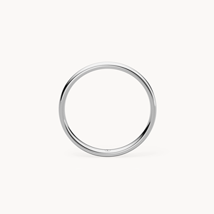 Anillo de Boda de Diamantes con Corte Ovalado Chapado en Rodio de 2.5 mm para Ella en Oro Blanco - Product Image 4