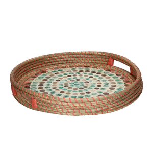 Bandejas para servir de algas marinas con incrustaciones de nácar redondas naturales de tendencia caliente para bandejas decorativas para servir alimentos de Vietnam - Product Image 1