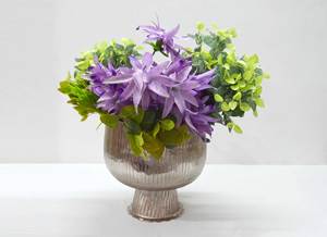 แจกันดอกไม้ลายนูนอลูมิเนียมเคลือบทองเหลืองพรีเมียมแจกันดอกไม้สไตล์แฟนซี - Product Image 6