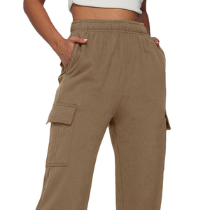 Nurak 2026 High Quality Women's Casual Slim Fit <b>Fleece</b> Flare <b>Pants</b> Loose Fit with Wide Leg Pocket Fashionable Canvas Design - Product Image 6