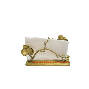 High Quality Brass Napkin <b>Holder</b> With Golden Design For Dining Table Decor Decorative Metal <b>Tissue</b> <b>Holder</b> For Home <b>Kitchen</b> - Product Image 1