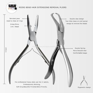 Kits d'outils d'extension de cheveux perles pinces d'extension de cheveux C Types aiguilles pinces crocodile pince à anneau - Product Image 3