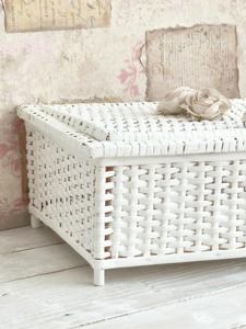 Cestas de Almacenamiento de Mimbre Blanco con Rosas, Hechas a Mano, de Ratán Natural, Ecológicas, Modernas, Multifuncionales, Artex Green Earth, Hechas en Hanói - Product Image 2