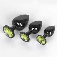 Plug anal en alliage d'aluminium couleur canon de fusil, 3 tailles, base ornée de pierres précieuses en 13 couleurs, 100% étanche, jouet sexuel anal masculin pour adultes