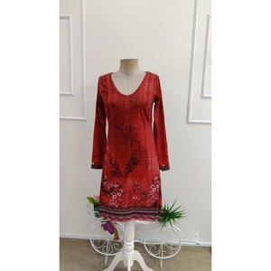 ชุดเดรสยาวแขนยาวลายดอกไม้สีแดง รุ่นซูพรีม รหัสสินค้า 38597 - Product Image 4