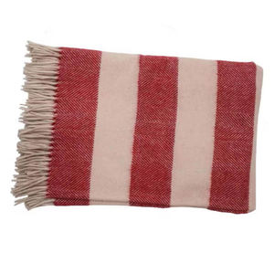 Manta personalizada de color rojo cereza y rosa oscuro a rayas en espiga, ropa portátil de proveedor indio fiable - Product Image 3