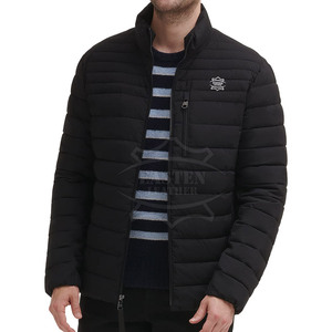 Veste d'hiver matelassée pour homme, 100% polyester, col montant, logo personnalisé, imperméable, respirante, coupe-vent, haute qualité, vente en gros - Product Image 1