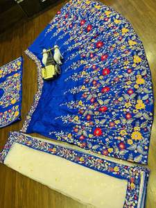 Elegante Lehenga Choli Étnico para Adultos con Bordado, Lentejuelas, Cancán y Tela Patta, Ropa de Seda India y Pakistaní a la Moda - Product Image 6