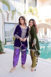 Traje de Trabajo TOP PENT BATVA de Invierno, Estilo Vintage Natural Recto, 9000, Terciopelo, Bordado Enriquecido con Zari - Product Image 6