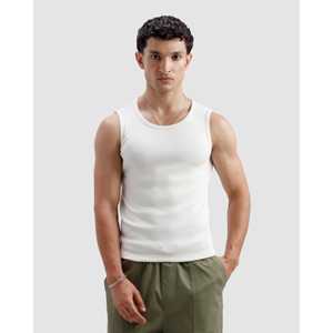 Débardeur de sport côtelé pour homme en coton et polyester respirant, taille XL, uni, imprimé 3D, avec capuche effet musculaire, technique strass et technique tricotée - Product Image 1