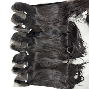 Peluca de encaje completo de primera calidad, extensiones de cabello crudo vietnamita, cabello natural, liso, donante, venta al por mayor - Product Image 4