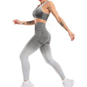 Conjunto de Yoga para Mujer de 2 Piezas, Diseño Nuevo, Logotipo Personalizado, Cintura Elástica, Secado Rápido y Transpirable - Product Image 2