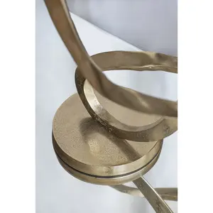 รูปปั้นอลูมิเนียมสีทองที่ทันสมัยฐานวงกลมประดับโต๊ะเป็นสีทองและทำจากอลูมิเนียมประติมากรรมขัดเงาอันทันสมัย - Product Image 4
