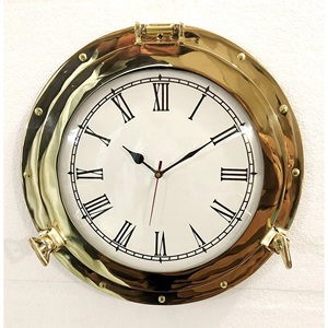 Reloj náutico antiguo hecho a mano de latón macizo para colgar en la pared, decoración duradera para el hogar con función de Halloween, Idea de regalo - Product Image 1