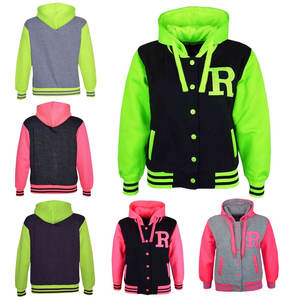 Chaqueta universitaria de lana de algodón de fábrica personalizada de alta calidad para hombres chaqueta de béisbol universitaria con cuello levantado - Product Image 2