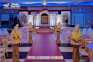 Decoración de Escenario de Boda Impresionante, Diseño de Fibra para Mega Eventos, Decoración de Escenario de Boda Malaya, Tema Grand Rajwada, Escenario de Boda de Fibra en EE. UU. - Product Image 5