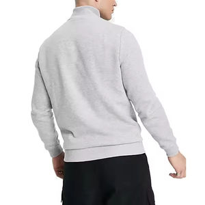 OEM logotipo personalizado sólido manga larga cuello alto media cremallera 100% algodón sudaderas para hombres media cremallera sudaderas - Product Image 4