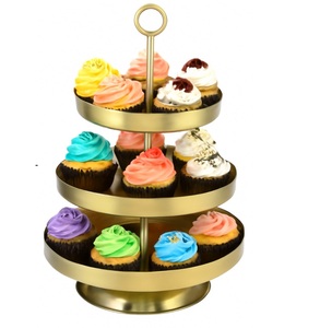 แท่นวางเค้กโลหะสำหรับตกแต่งที่สร้างขึ้นอย่างสวยงามเหมาะสำหรับการจัดแสดงเค้กช็อคโกแลตและขนมในงานรื่นเริงอย่างมีสไตล์ - Product Image 5