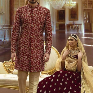 NEW---TRENDY-bonito vestido indio KOTI con LEHENGA para novio, traje con trabajo pesado bordado, 2022 - Product Image 1