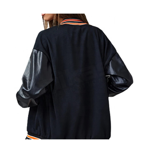 Veste universitaire pour femmes col montant manches longues Baseball Regular 100% Cotton Reversible Eco-Friendly - Product Image 3