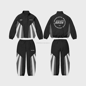 Conjunto cortavientos de talla grande de Color sólido, chándal para hombre, ropa deportiva, chaquetas y pantalones cortos, conjuntos de chándal para correr de dos piezas - Product Image 6