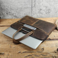 Sac à main pour ordinateur portable ALBORZ Direct Factory, unisexe, rétro, en cuir véritable, élégant, spacieux, pour les voyages quotidiens